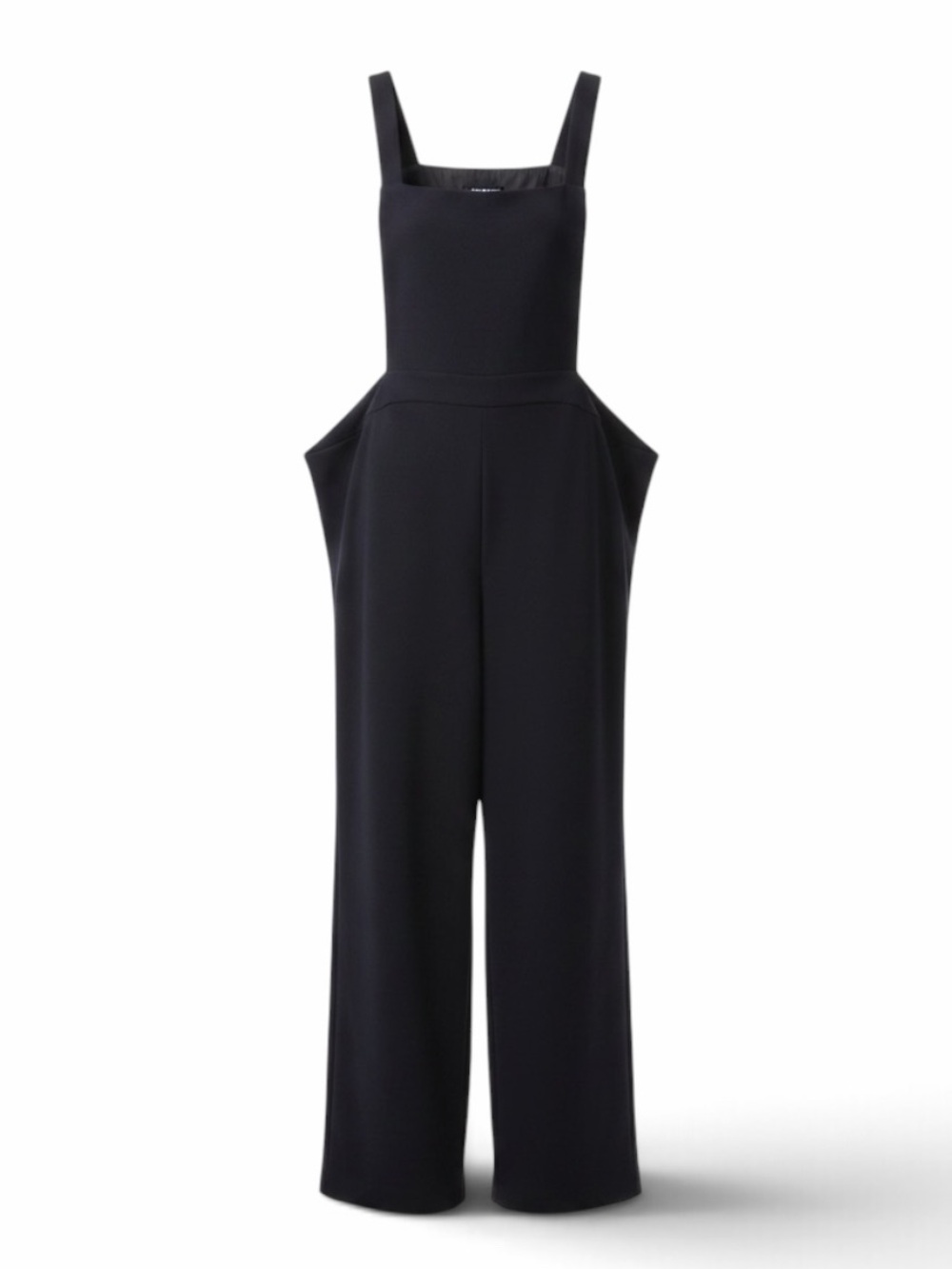 Black Corduroy Jumpsuit with Front Pocket